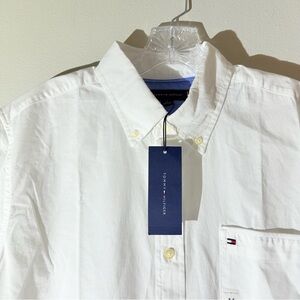 Tommy Hilfiger Men's Size M White Short Sleeve Casual Shirt Button Down NWT